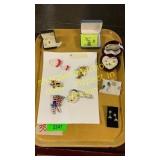 Assorted pins, jewelry sets, U of I pin