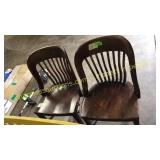 2 Wood dining chairs