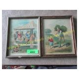 2 vintage nursery rhyme pictures