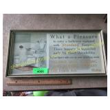 vintage advertising picture and frame