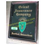 Vintage advertising reverse painting on glass