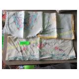 vintage group hand embroidered table covers