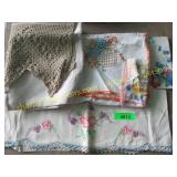 vintage group hand embroidered table cover