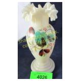 Victorian hand decorated and blown vase