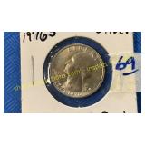 1976 S silver Washington quarter