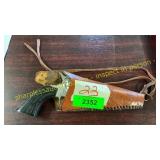 Toy gun with leather holster