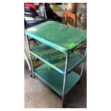 Green metal cart