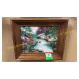 Framed needlepoint art