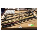 Golf clubs & collection of golf balls