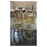Wooden bar stools with cushions