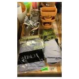 Longaberger baskets, gas lamp, misc