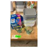 Ziploc & goodcook storage containers, candle