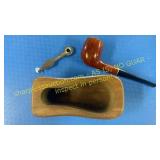 Yello Bole pipe w/ walnut holder
