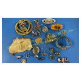 Locket, pins,bracelet, misc