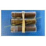 3 penny rolls 1962-D