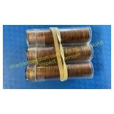 3 penny rolls 1963-D, 1962-P