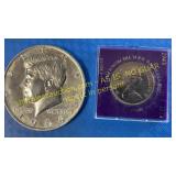 Queen Elizabeth II & prince Phillip medallion,