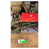 Christmas Nativity scenes and bird house