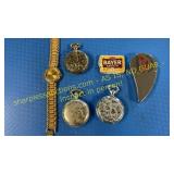 3 pocket watches, watch, O.C. Choppers lighter