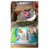 Skecher tennis shoes, dog diapers