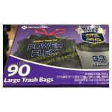 Heavy Duty 33 gallon power flex trash bags