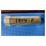 Roll of 1954-P wheat pennies