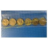 6 Buffalo nickels