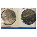 1974-D,1976-D Eisenhower UNC dollar
