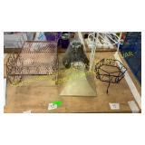 Lamp shades, plant stands, small garden cart