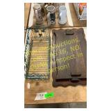 Wooden trays, wire plant stand