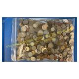 Large bag of foreign coins