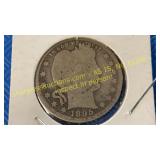 1895-P silver Barber quarter