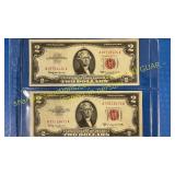 Two $2 bills 1953,1963