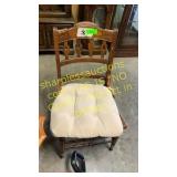 Wooden chair w/ cushion
