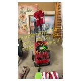 Golf caddy with clubs