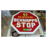 Mr.Boston Scnapps stop sign
