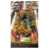 Multiple toy dinosaur figures