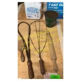 Rolling pin, rug beaters,Ohio art bucket
