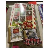 Boxes, cards, holiday earrings