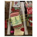 Boxes of cards, tree stocking