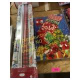 Gift wrap, boxes, stocking