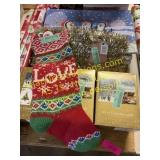 Gift boxes, cards, wrap, stocking