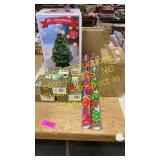 Holiday light up tree, cards, gift wrap, & blow up