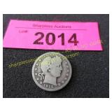 1915 D Barber quarter dollar