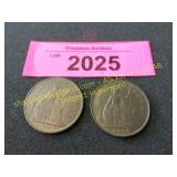 Two high grade large pennies