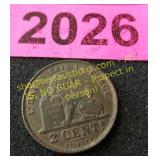 High grade 2 cent piece