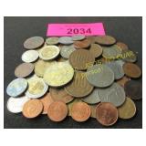 Bag of foreign coins