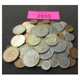 Bag of foreign coins