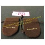 Two vintage Tiffany & C0. Jewelry bags cloth