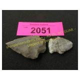 Two Native American Indian arrowheads artifacts